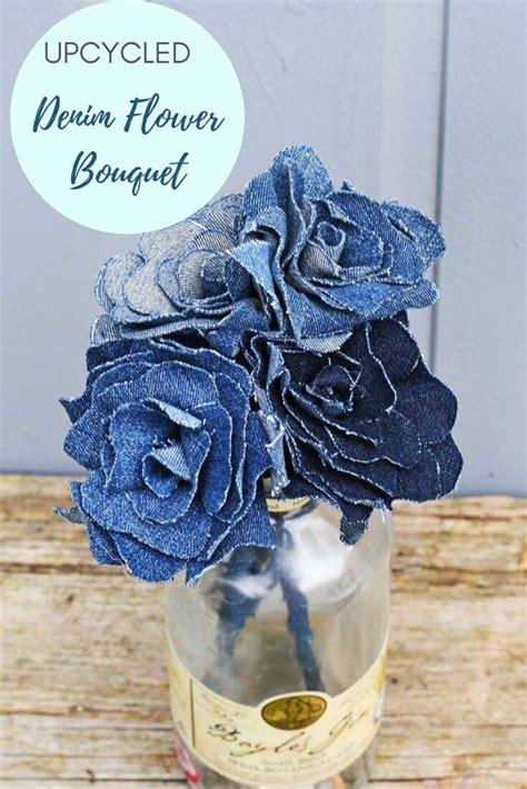 upcycled denim flower